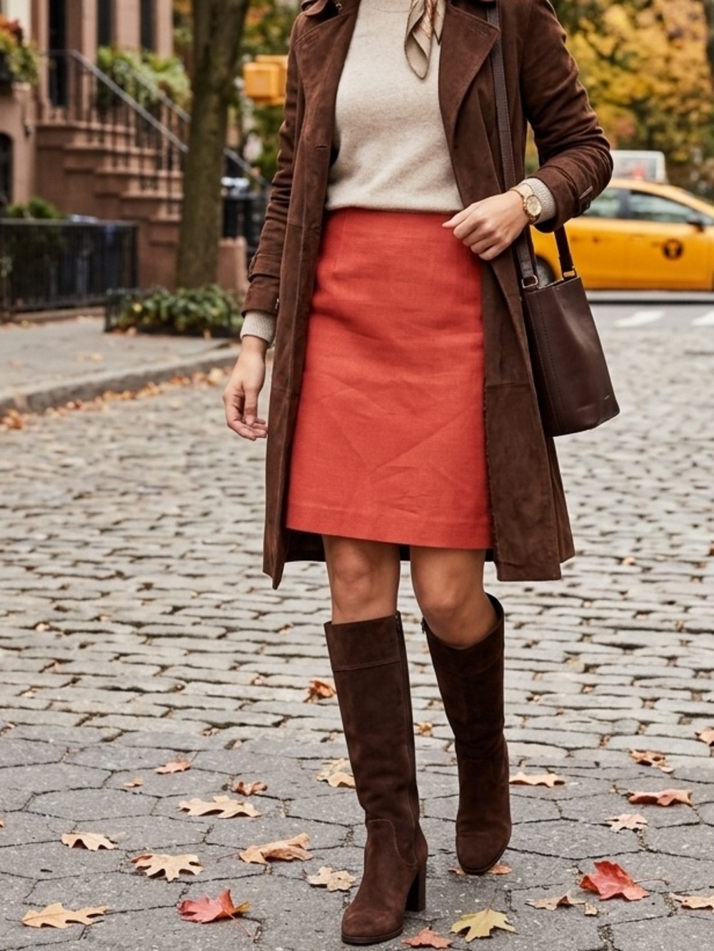 Oscar de la Renta Terracotta Vintage Pencil Skirt size 8